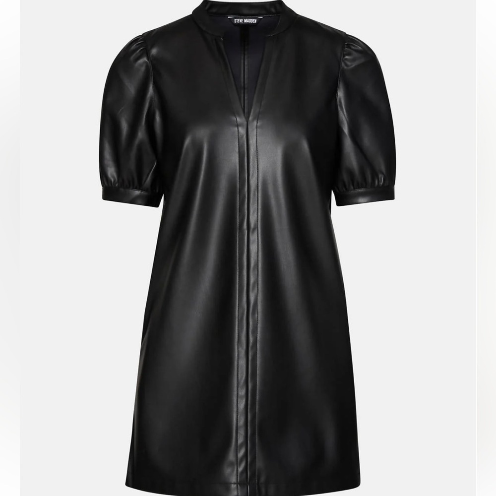Steve Madden Black Faux Leather Dress